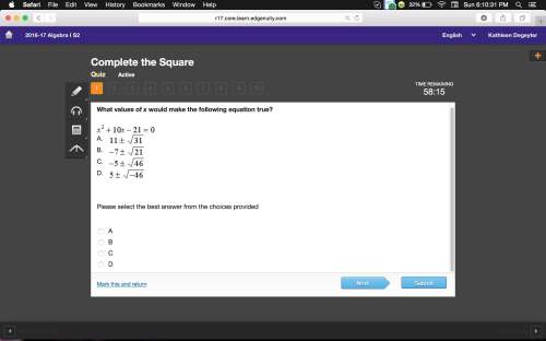 What values of x would make the following equation true?