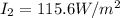 I_{2}=115.6W/m^2