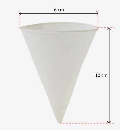 6cm10 cma conical paper cup has dimensions as shown in the diagram. how much water can the cup hold
