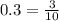 0.3 = \frac {3} {10}