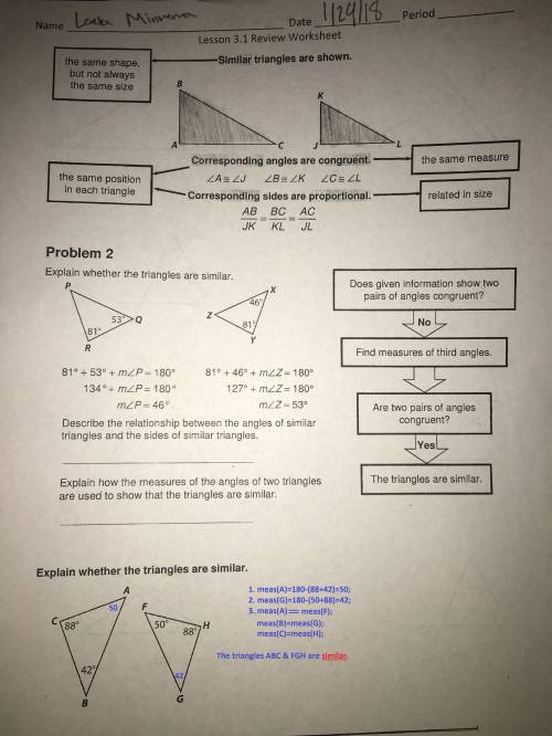 Can someone   me on this math worksheet about finding the given variable for these angles, and wheth