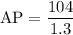 \rm AP=\dfrac{104}{1.3}