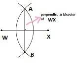 Explain how you would construct a perpendicular bisector of wx using a compass and a straightedge. (