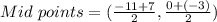 Mid\ points = (\frac{-11+ 7}{2} , \frac{ 0+(-3)}{2})