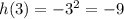 h(3)=-{3}^{2}=-9