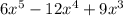 6x^{5}-12x^{4}+9x^{3}