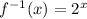 f^{-1}(x)=2^x