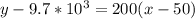 y-9.7*10^{3}=200(x-50)