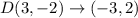 D(3,-2)\rightarrow (-3,2)