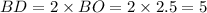 BD=2\times BO=2\times 2.5=5