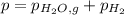 p=p_{H_2O,g}+p_{H_2}