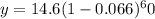 y=14.6(1-0.066)^60