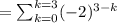 =\sum_{k=0}^{k=3}(-2)^{3-k}