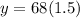 y = 68 (1.5)