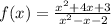 f(x) = \frac{x^2+4x+3}{x^2-x-2}