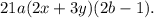 21a(2x+3y)(2b-1).