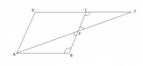 Parallelogram abcd is given. draw line ef so that it goes through the vertex a. point e lies on the