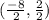 (\frac{-8}{2}, \frac{2}{2})