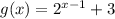 g(x) = 2^{x-1} +3