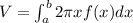 V = \int_{a}^{b} 2\pi x f(x) dx