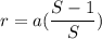 r=a(\dfrac{S-1}{S})