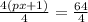 \frac{4(px+1)}{4}=\frac{64}{4}