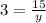 3=\frac{15}{y}