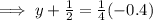 \implies y+\frac{1}{2}=\frac{1}{4}(-0.4)