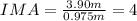 IMA=\frac{3.90 m}{0.975 m}=4