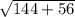 \sqrt{144+56}