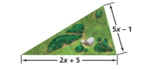 The perimeter of a triangular park is 16x + 3. what is the missing length?