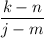 \dfrac{k-n}{j-m}