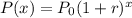 P(x)=P_0(1+r)^x