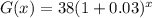 G(x)=38(1+0.03)^x