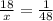 \frac{18}{x} = \frac{1}{48}