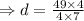 \Rightarrow d=\frac{49 \times 4}{4 \times 7}