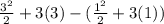 \frac{3^2}{2}+3(3)-(\frac{1^2}{2}+3(1))
