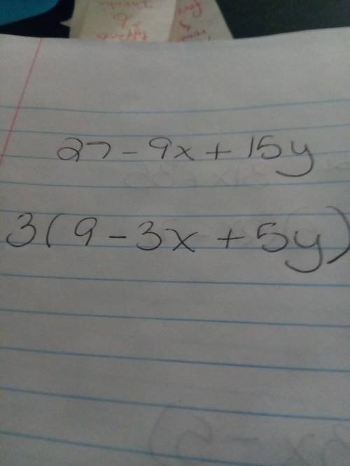 Factor this expression   !  27-9x+15y