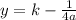 y=k-\frac{1}{4a}