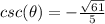 csc(\theta)=-\frac{\sqrt{61}}{5}