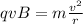 qvB= m \frac{v^2}{r}