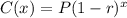 C(x)=P(1-r)^x