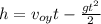 h = v_{oy}t - \frac{gt^2}{2}