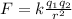 F=k\frac{q_1 q_2}{r^2}