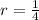 r=\frac{1}{4}