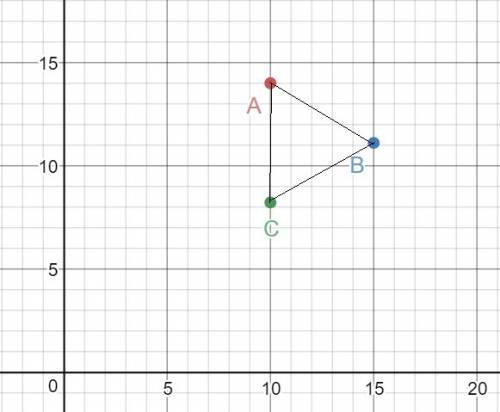 Mark the points (10, 14), (15, 11.11), and (10, 8.22). enter the coordinates in the input window, if