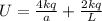 U = \frac{4kq}{a} + \frac{2kq}{L}