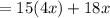 =15(4x)+18x