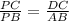 \frac{PC}{PB} = \frac{DC}{AB}