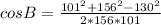 cosB=\frac{101^2+156^2-130^2}{2*156*101}